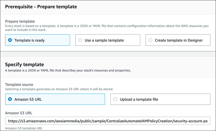 Figure 2: CloudFormation console