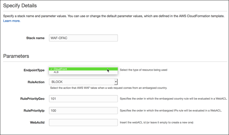 Figure 3: Review and modify parameters