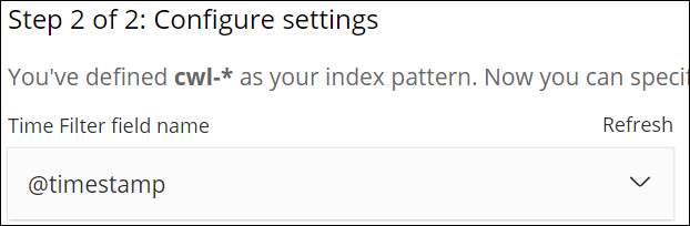 Figure 3: Select "@timestamp"