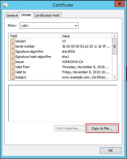 Figure 5: Store your certificates in a secure and redundant storage location