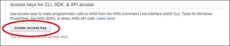 Figure 5: How to create a new access key