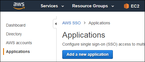 Figure 7: Select "Application" and then "Add a new application"