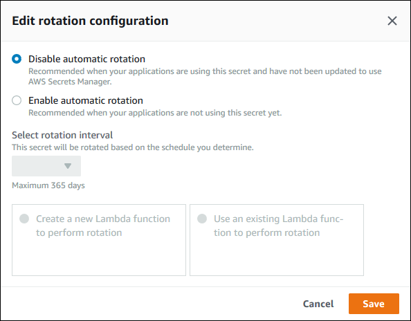 Figure 10: Select the Edit rotation configuration