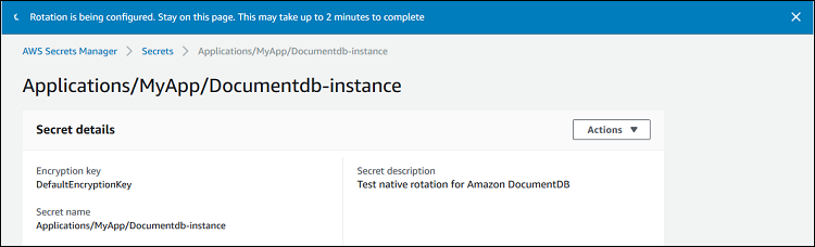 Figure 13: The banner at the top of the screen will show the status of the rotation