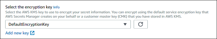 Figure 3: Select the default or your AWS KMS key