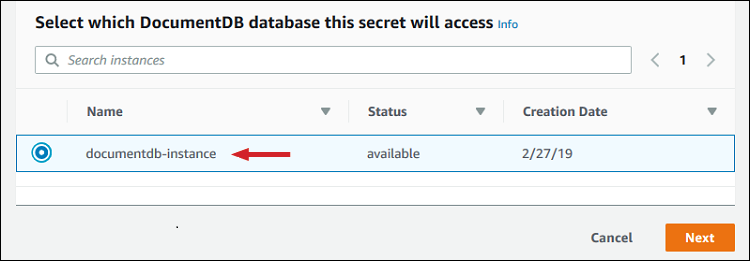 Figure 4: Select the instance you created