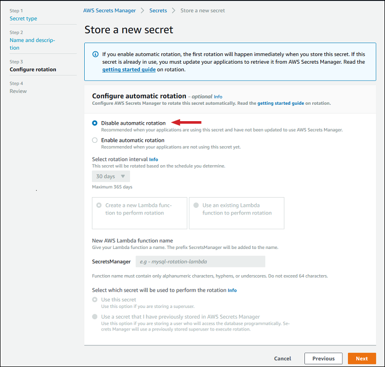 Figure 6: Choose to either enable or disable automatic rotation
