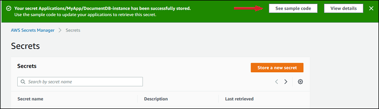 Figure 7: Select the "See sample code" button