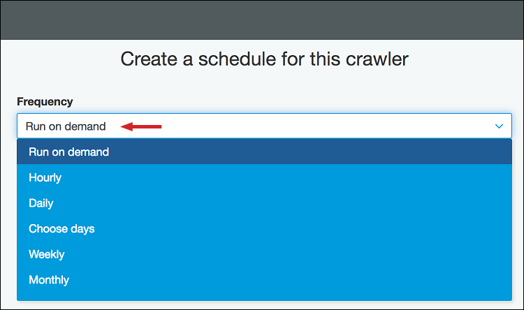 Figure 14: Set the "Frequency" to "Run on demand"