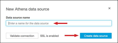 Figure 18: Enter the "Data source name," and choose "Create data source"