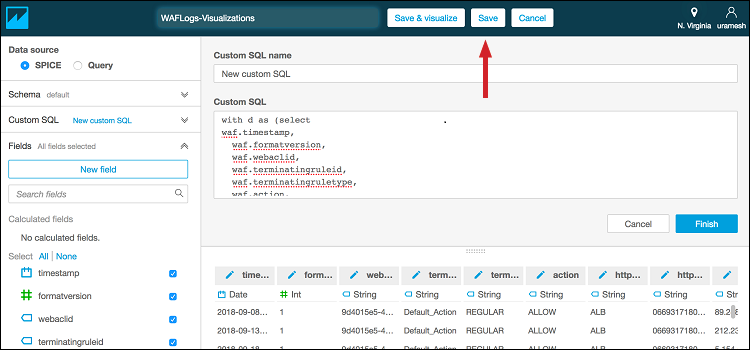 Figure 22: Enter the name for the visualizations, and choose "Save"