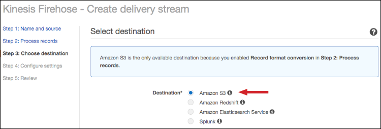 Figure 5: Choose the destination