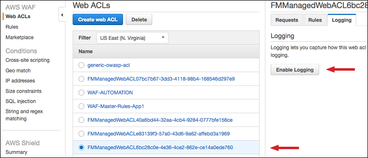 Figure 9: Choose "Enable Logging" 