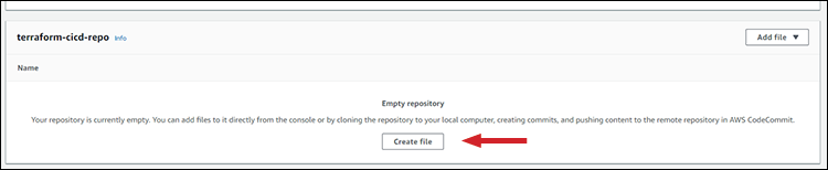 Figure 2: CodeCommit create file