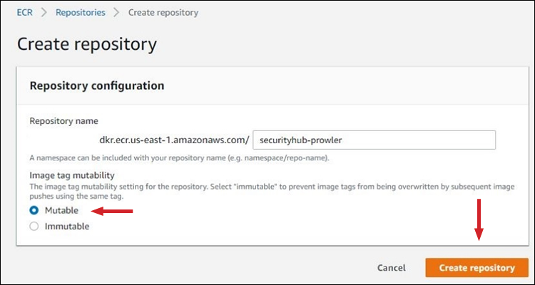 Figure 2: ECR Repository Creation