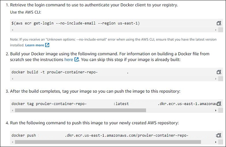 Figure 3: ECR Push Commands