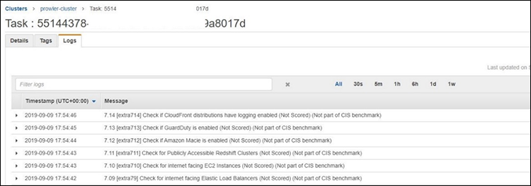 Figure 8: ECS Task Logs