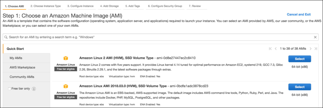 Figure 6: Select an Amazon Linux AMI