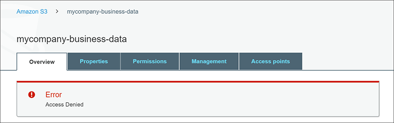 Figure 3: Error message attempting to access directly from Amazon S3
