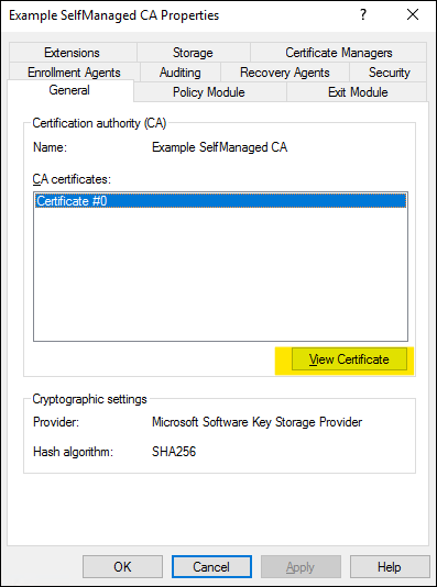 Figure 2: View the CA certificate