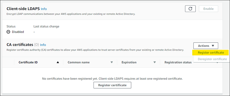 Figure 5: Select “Register certificate”