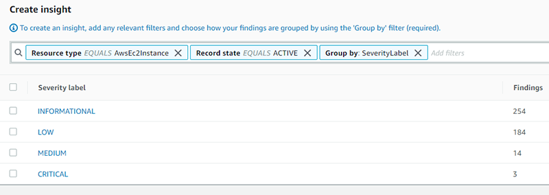 Figure 9: Insights grouped by severity