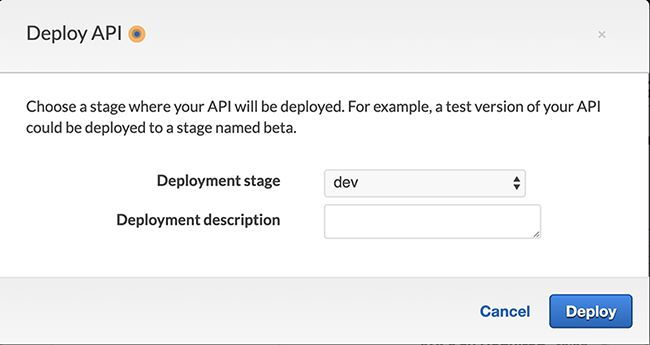 Figure 5: Deploy your API stage