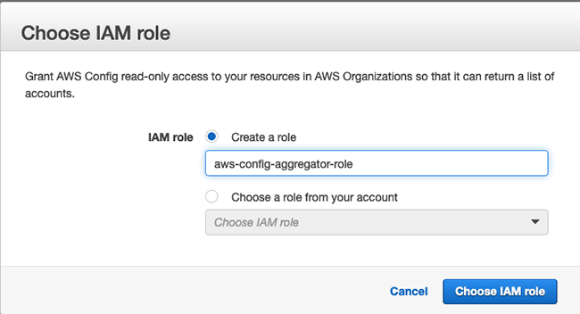 Figure 11: Choose IAM role