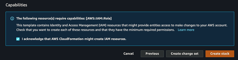 Figure 9: IAM capabilities acknowledgment