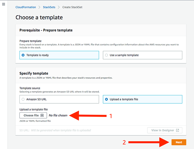 Figure 3: Specifying the template details