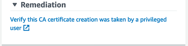 Figure 9: Remediation tab in Security Hub Finding