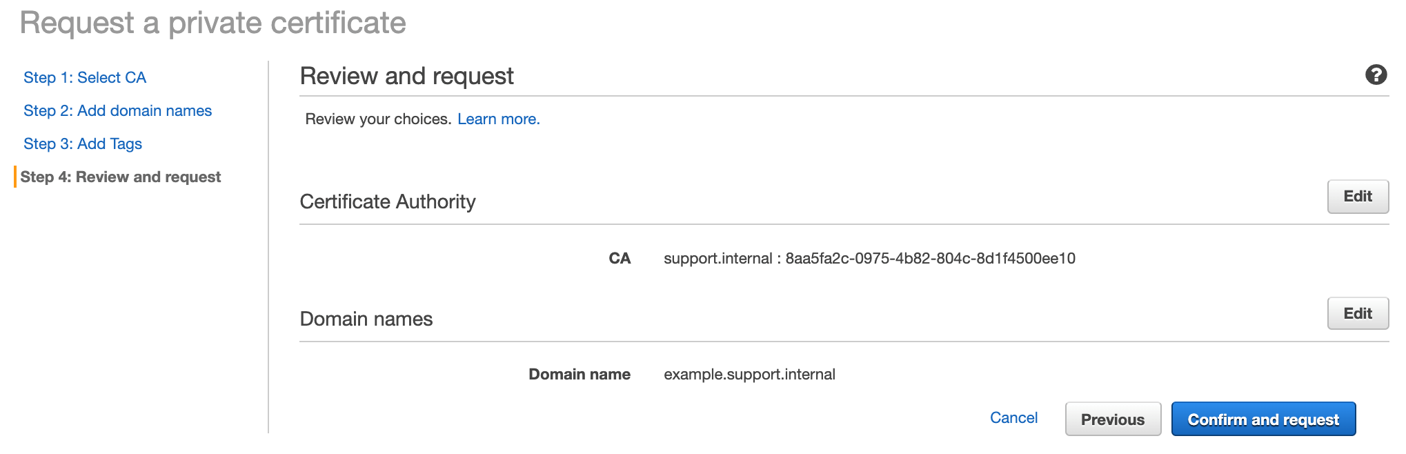 Figure 6: Review and request