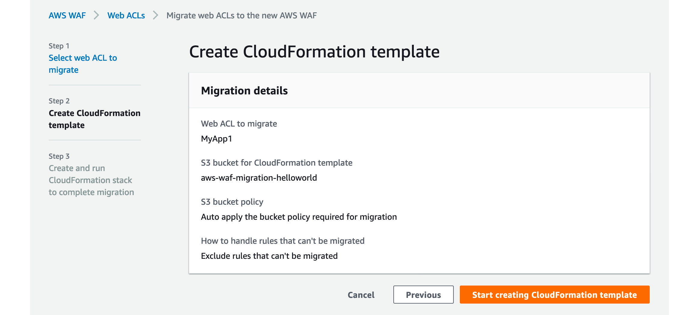 Figure 4: Create CloudFormation template