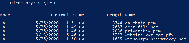 Figure 6: PEM-formatted files