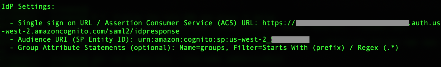 Figure 6: IdP settings
