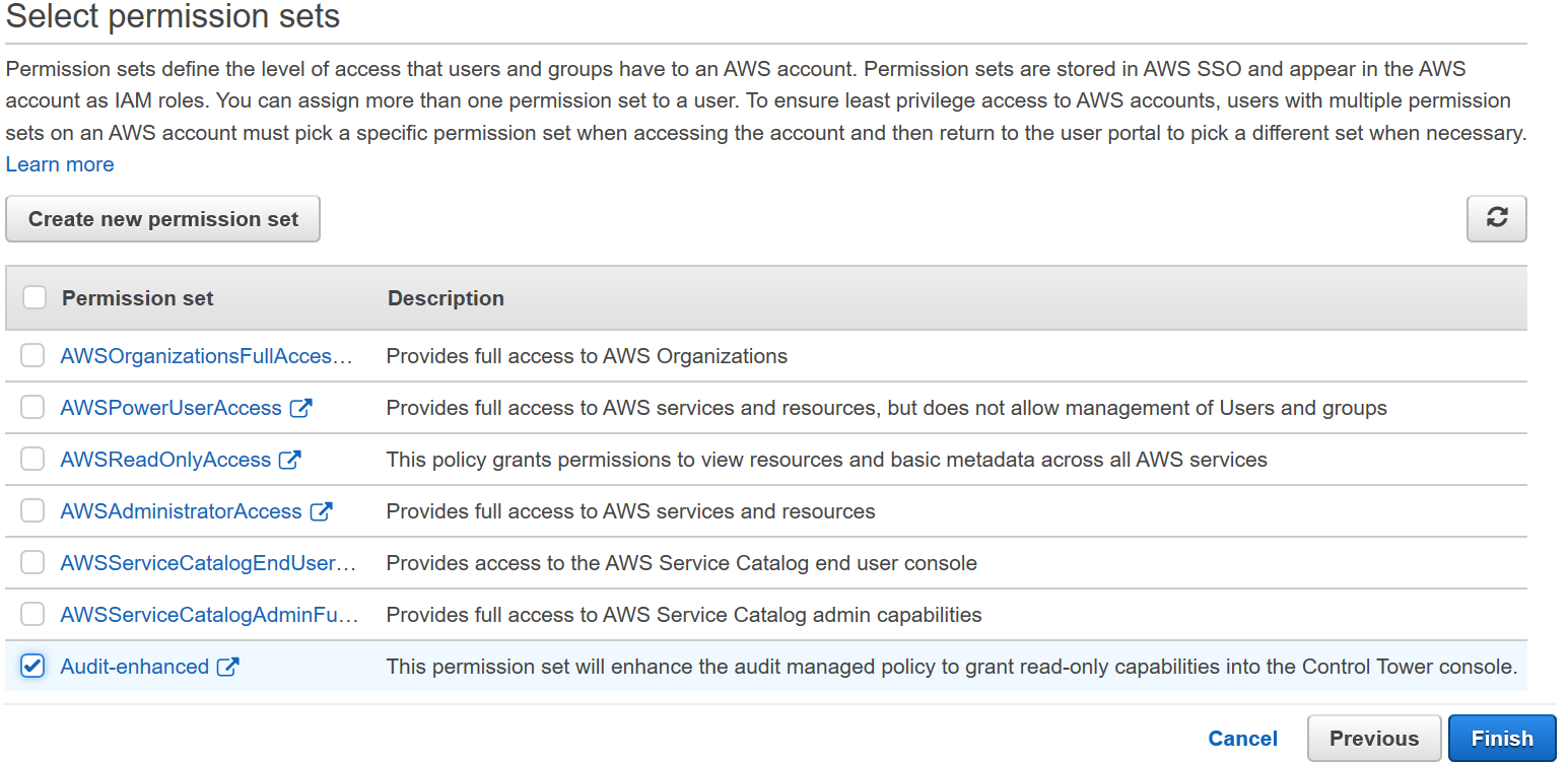 Figure 8: AWS IAM Identity Center console – Select permission sets