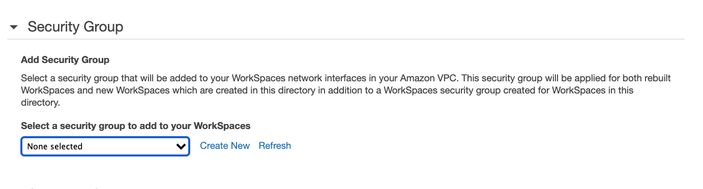 Figure 2: Adding a security group to your directory