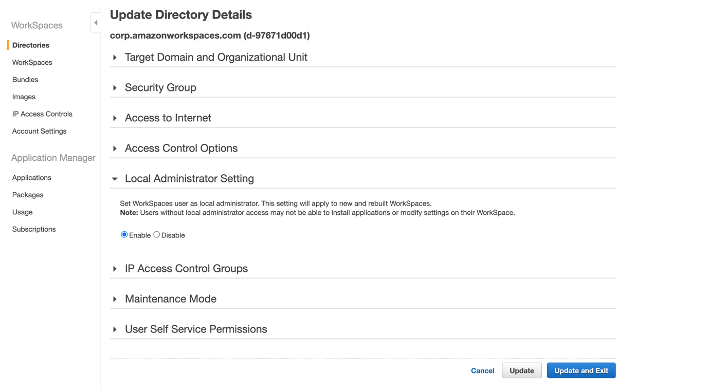 Figure 4: Disabling your local administrator setting