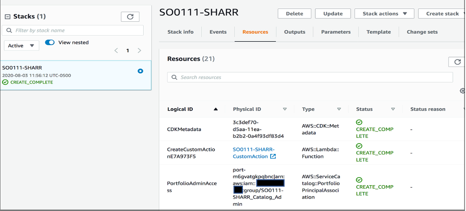Figure 3: Resources launched with AWS CloudFormation