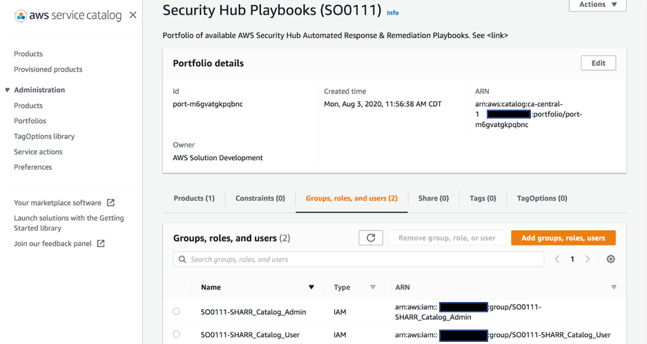 Figure 6: AWS Service Catalog product