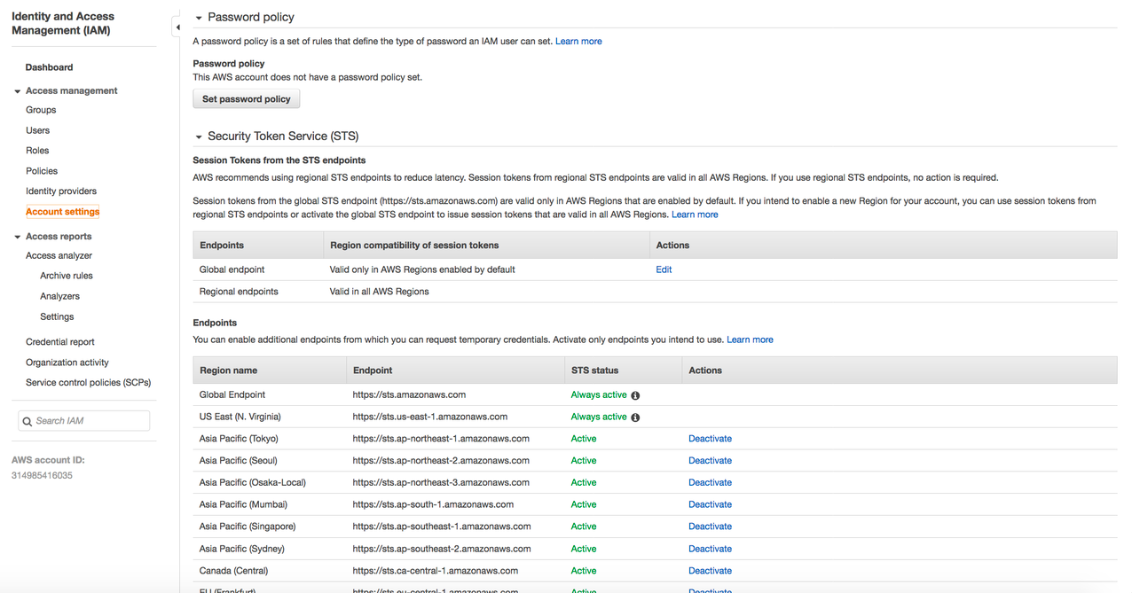 Figure 11: Password policy not set