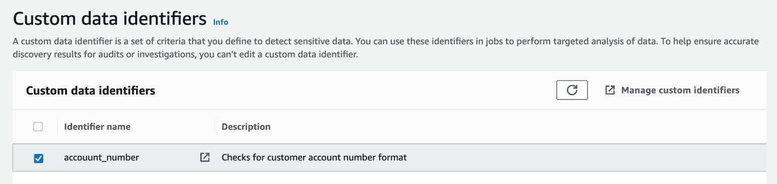 Figure 32: Custom data identifiers