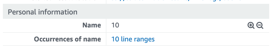 Figure 41: Viewing the number of social security numbers that were discovered in the finding