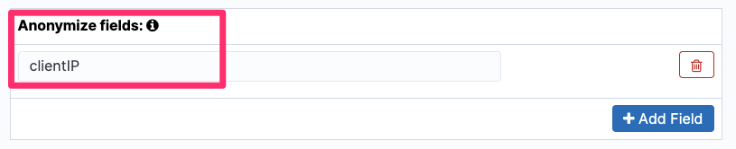 Figure 4: Anonymize field