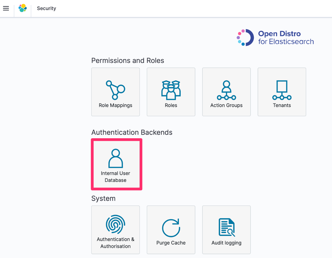 Figure 5: Select Internal User Database