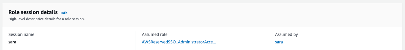 Figure 10: Locating the 'Assumed role' name