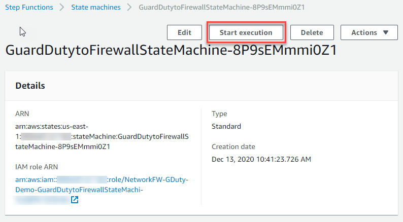 Figure 11: AWS Step Functions state machine