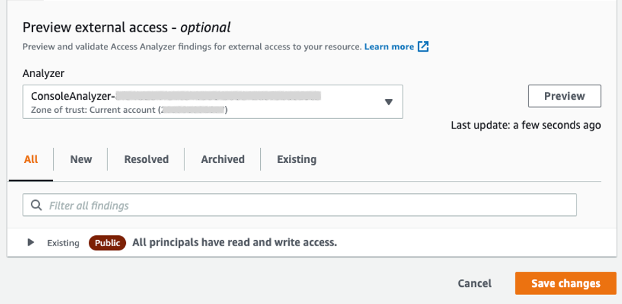 Figure 4: Existing finding for public access 