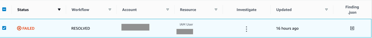 Figure 13: Security Hub resolving the workflow