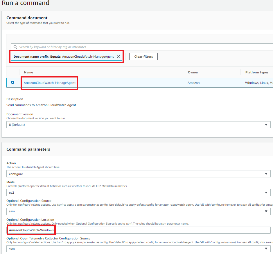Figure 4: Configure the CloudWatch agent on the instances